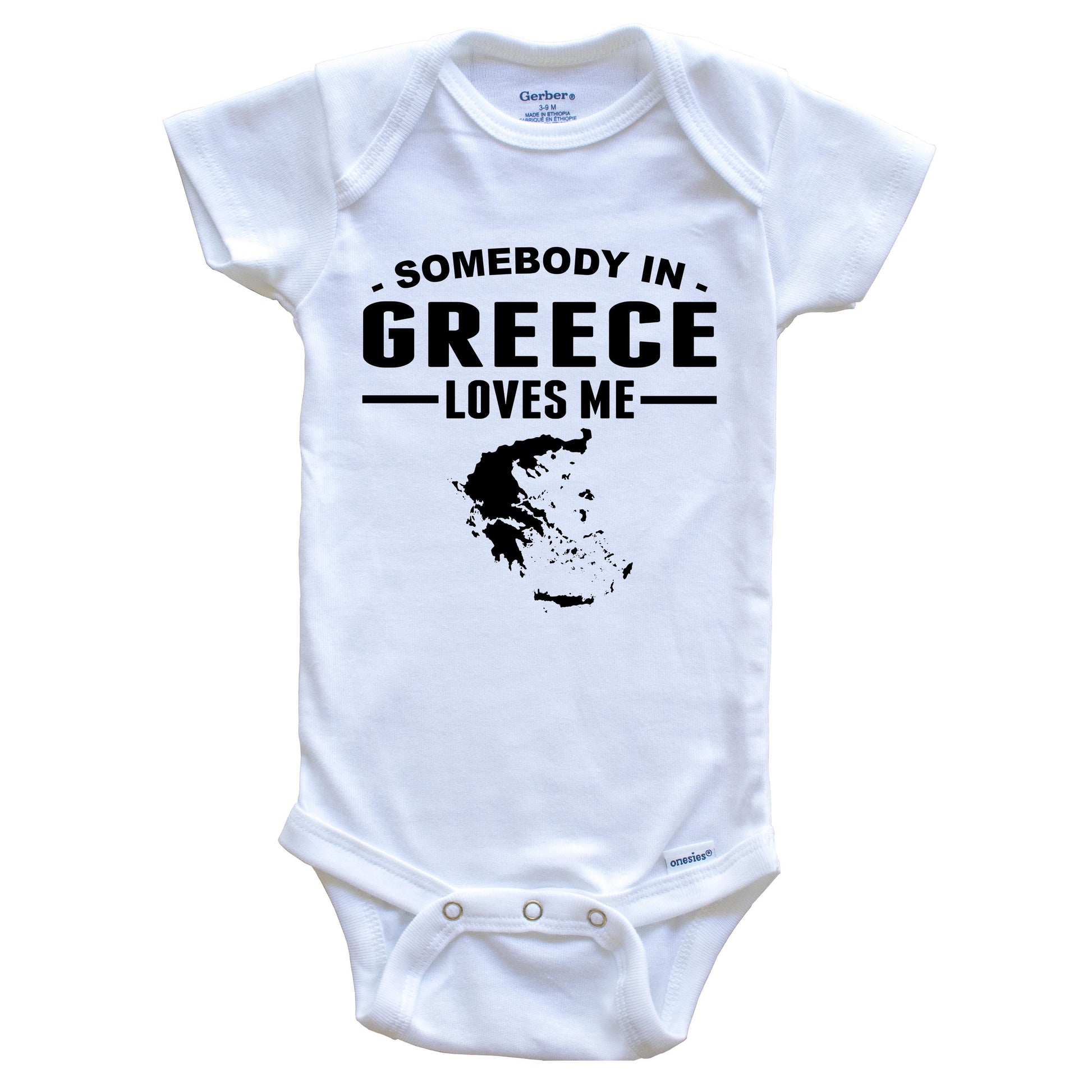 Somebody In Greece Loves Me Baby Onesie