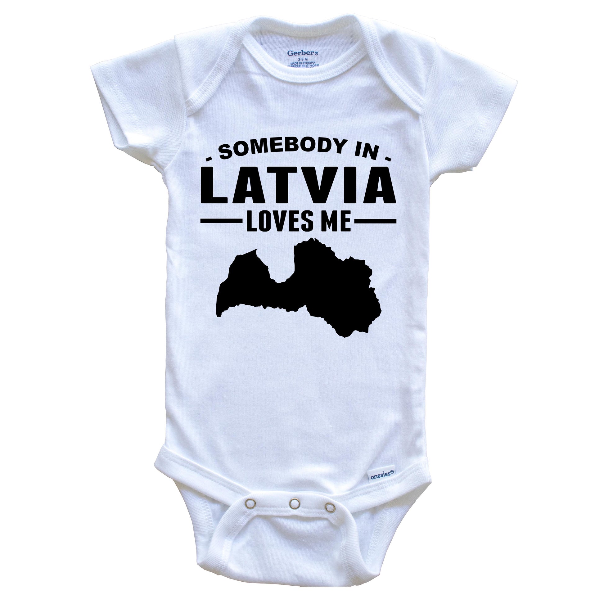 Somebody In Latvia Loves Me Baby Onesie