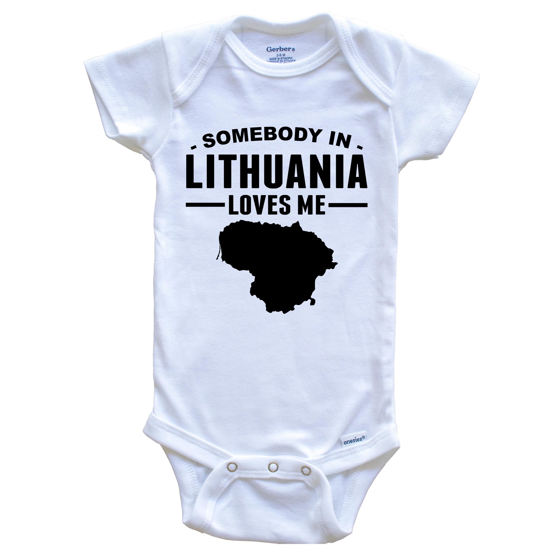 Somebody In Lithuania Loves Me Baby Onesie
