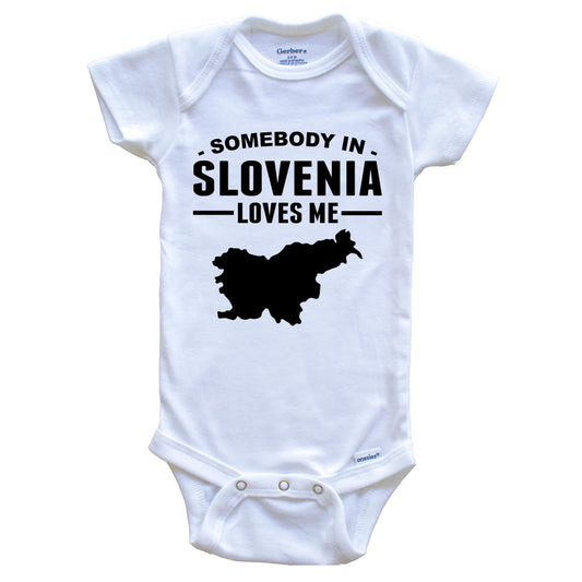 Somebody In Slovenia Loves Me Baby Onesie