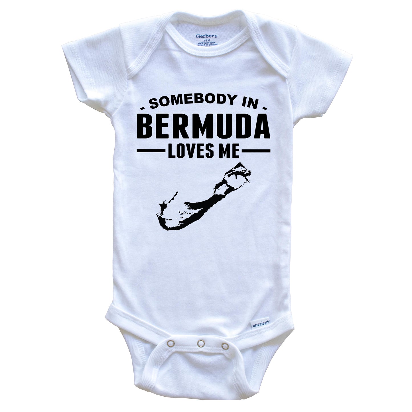 Somebody In Bermuda Loves Me Baby Onesie