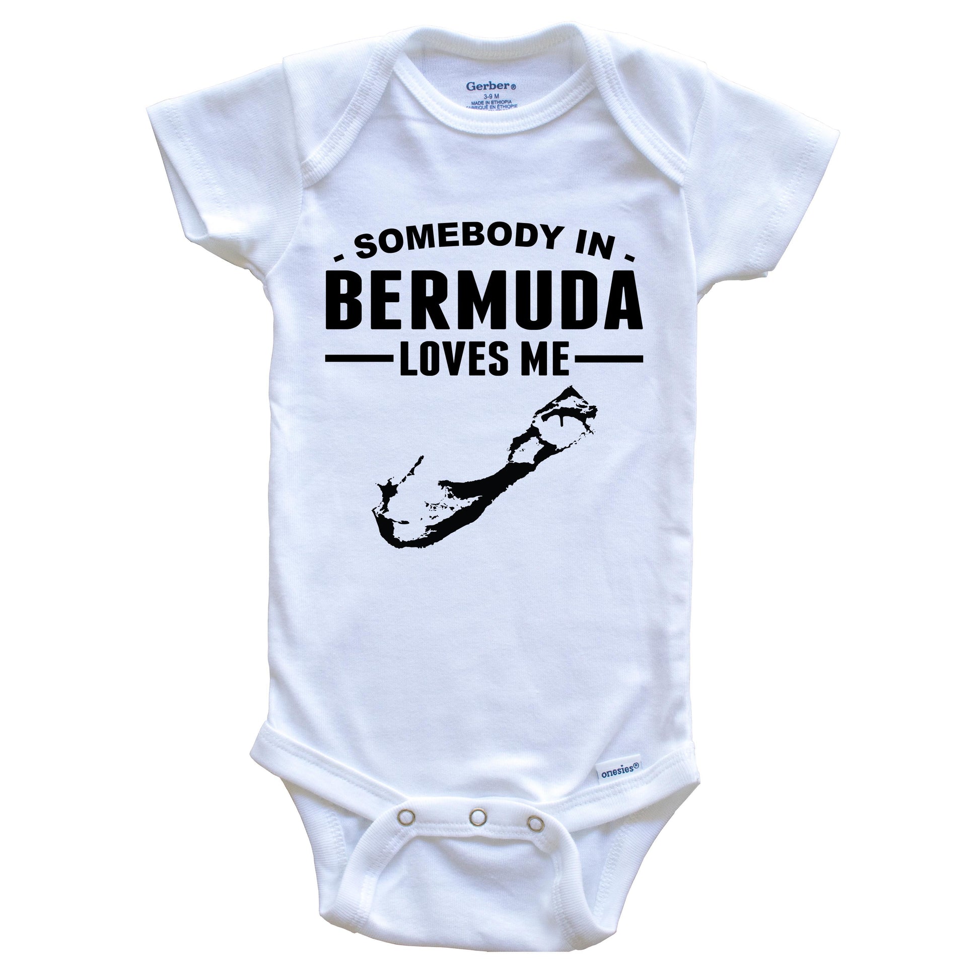 Somebody In Bermuda Loves Me Baby Onesie