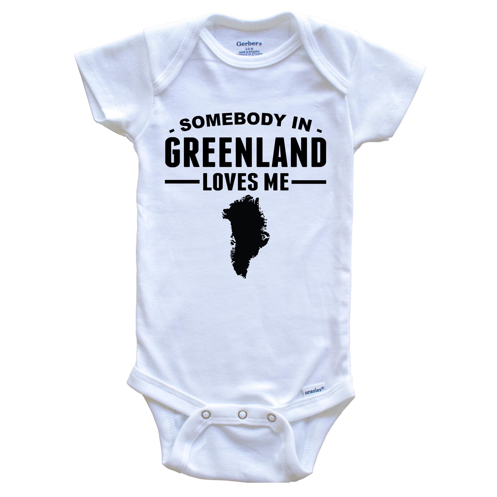 Somebody In Greenland Loves Me Baby Onesie