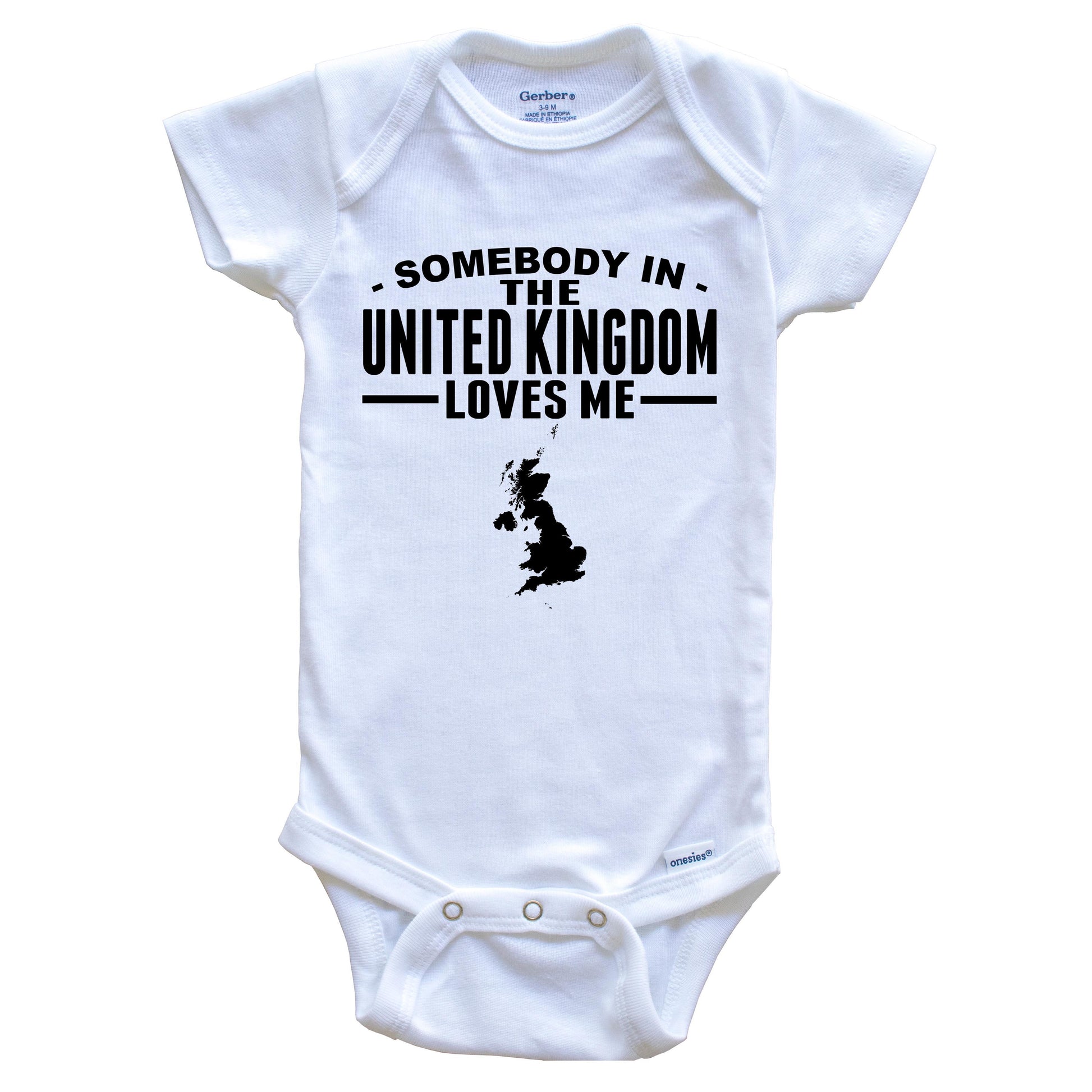Somebody In The United Kingdom Loves Me Baby Onesie