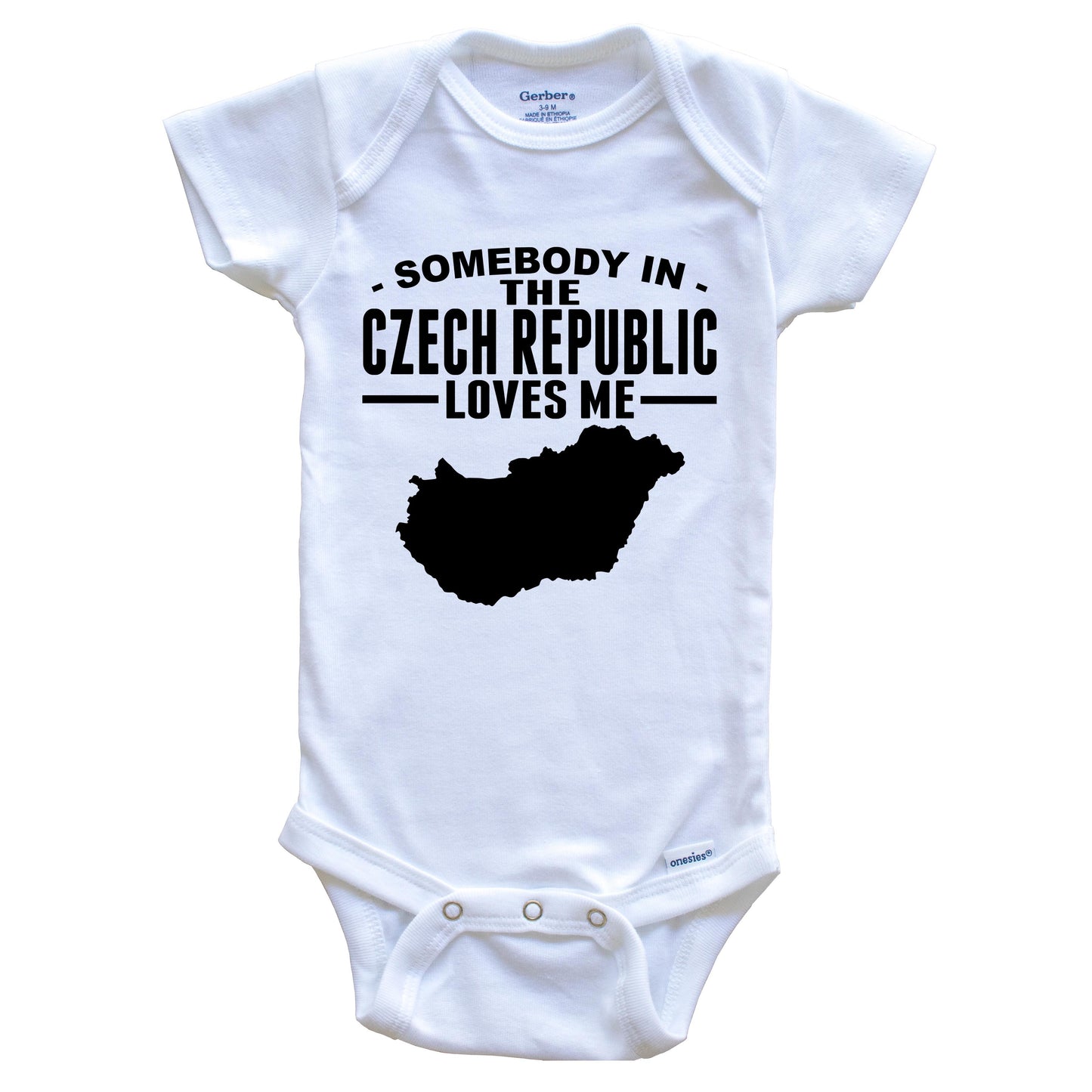 Somebody In The Czech Republic Loves Me Baby Onesie
