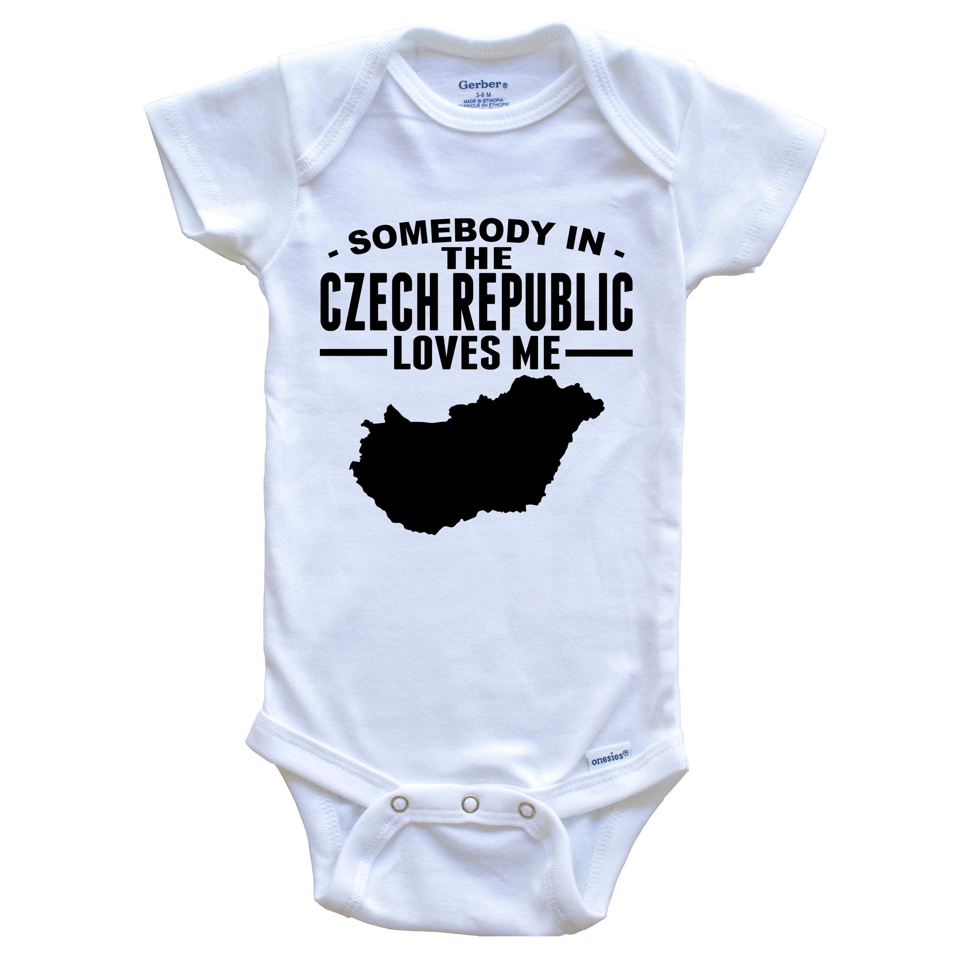 Somebody In The Czech Republic Loves Me Baby Onesie
