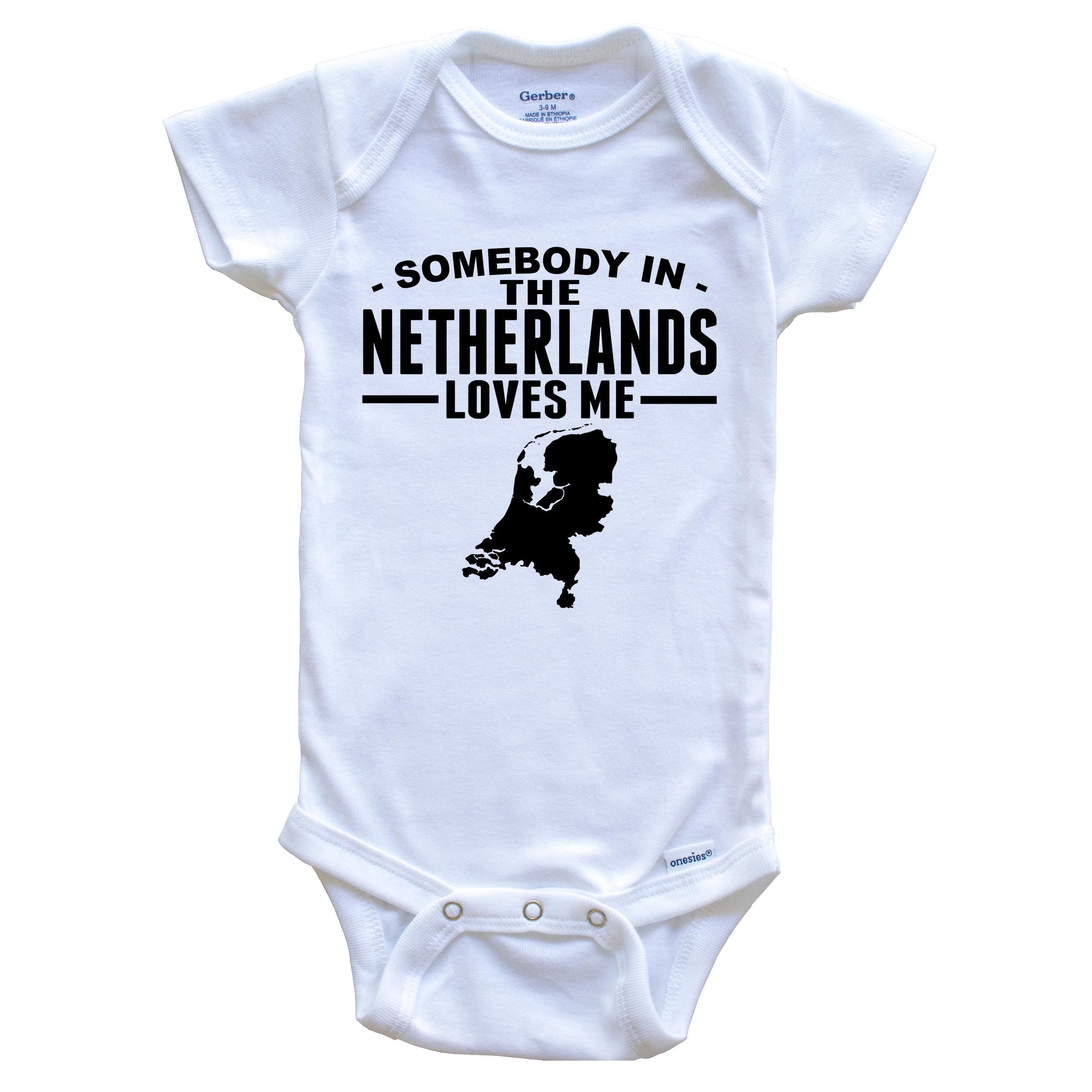 Somebody In The Netherlands Loves Me Baby Onesie