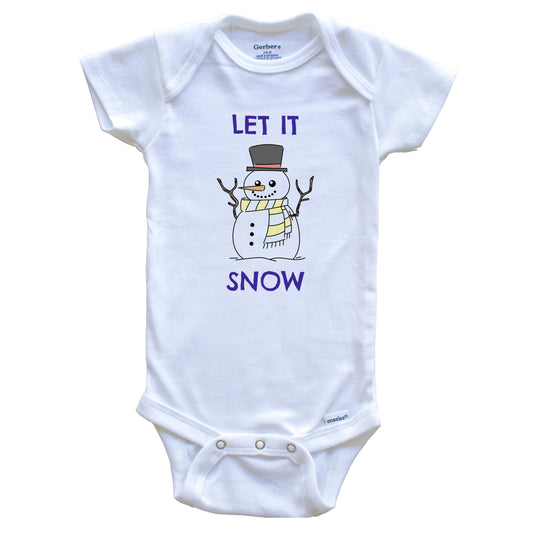 Let Is Snow Cute Snowman Baby Onesie