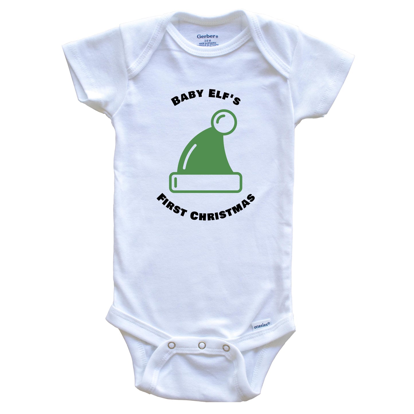 Baby Elf's First Christmas Cute Baby Onesie