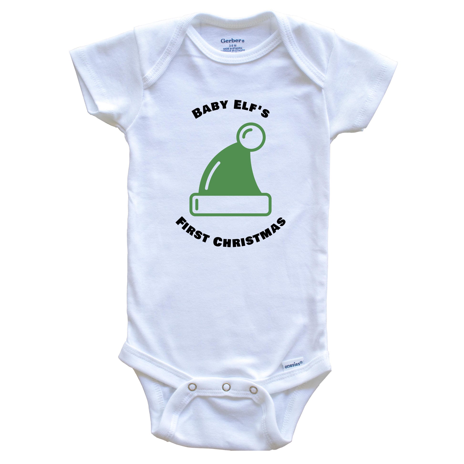 Baby Elf's First Christmas Cute Baby Onesie