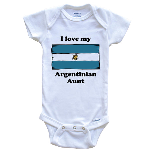 I Love My Argentinian Aunt Argentina Flag Niece Nephew Baby Onesie