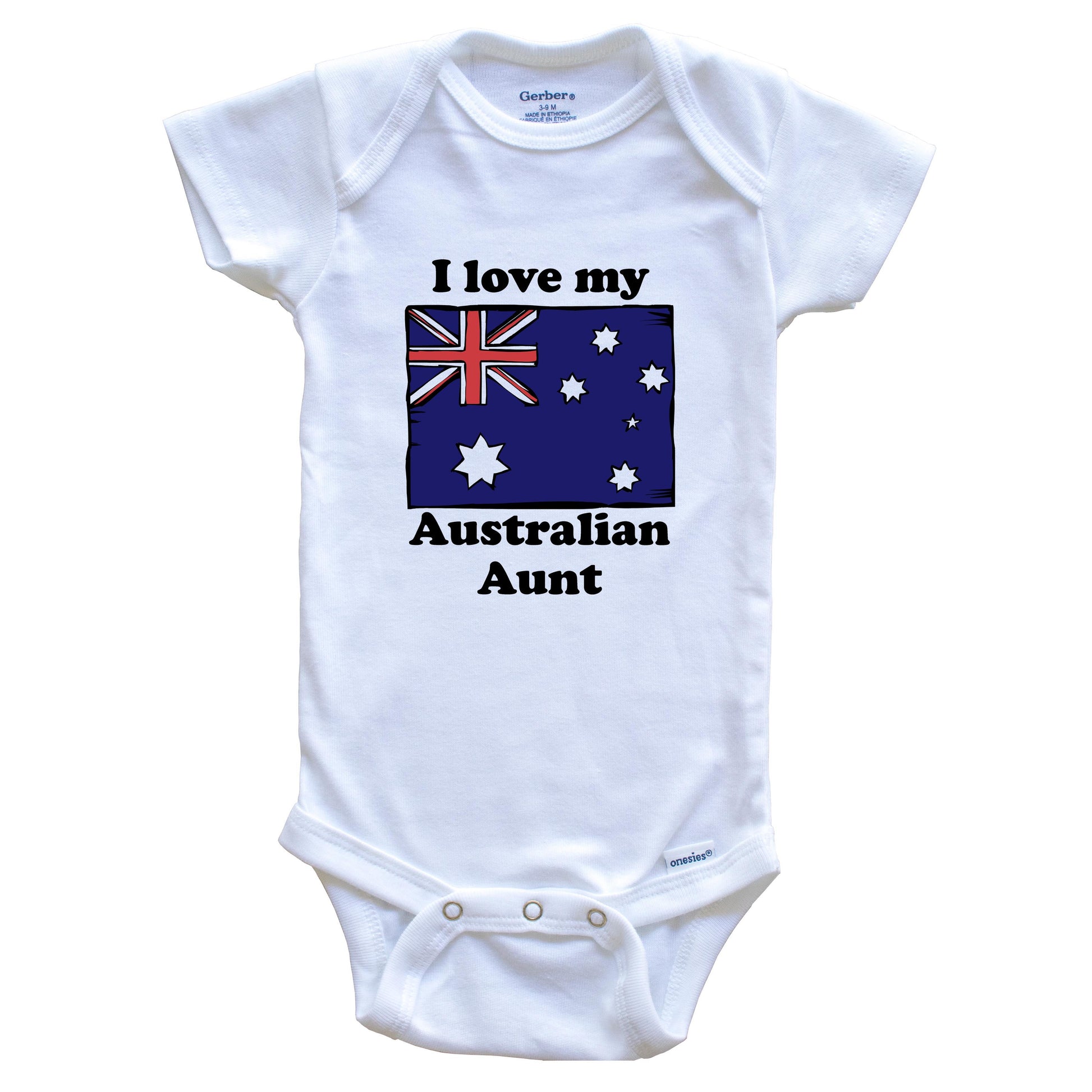 I Love My Australian Aunt Australia Flag Niece Nephew Baby Onesie