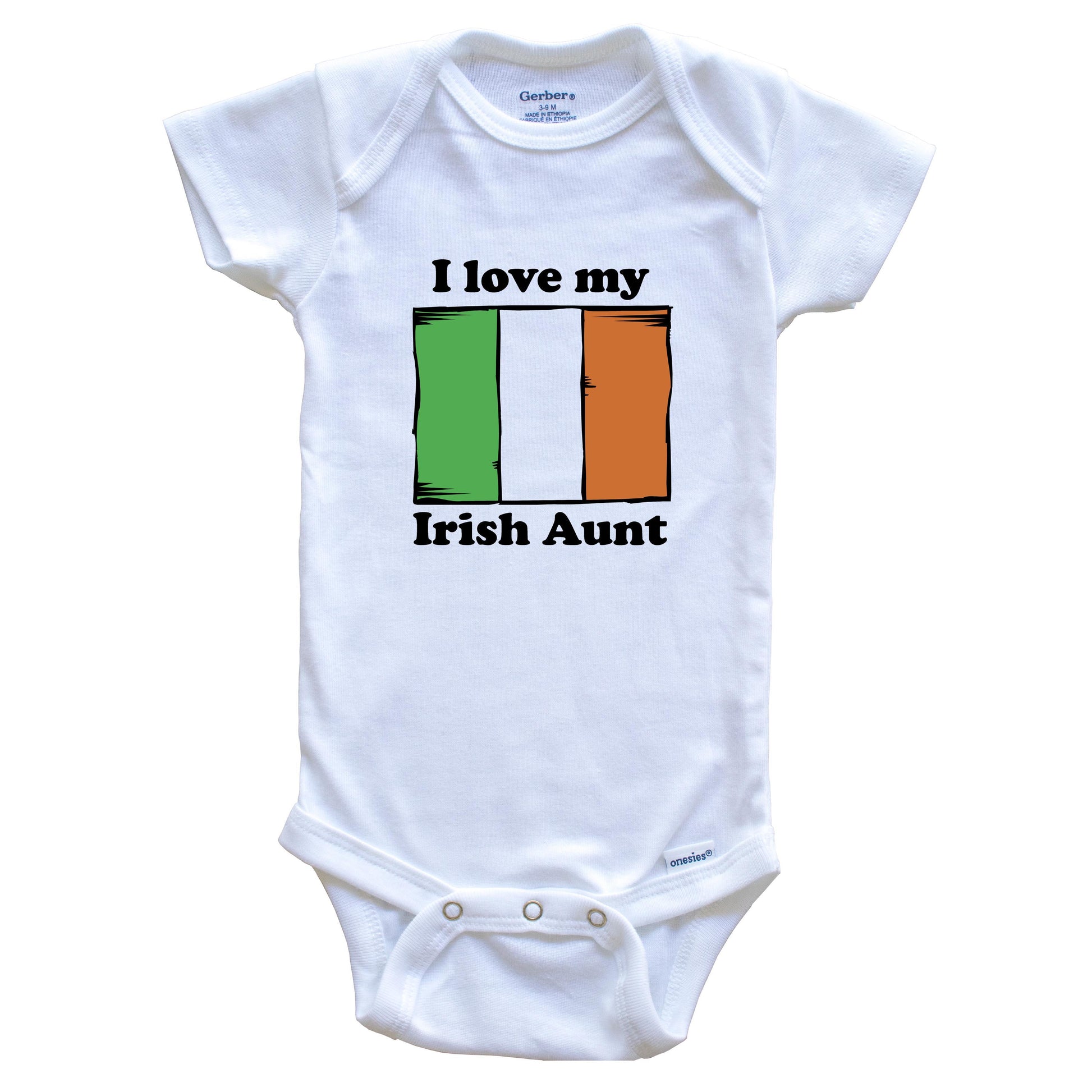 I Love My Irish Aunt Ireland Flag Niece Nephew Baby Onesie