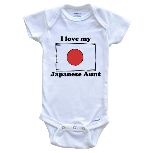I Love My Japanese Aunt Japan Flag Niece Nephew Baby Onesie