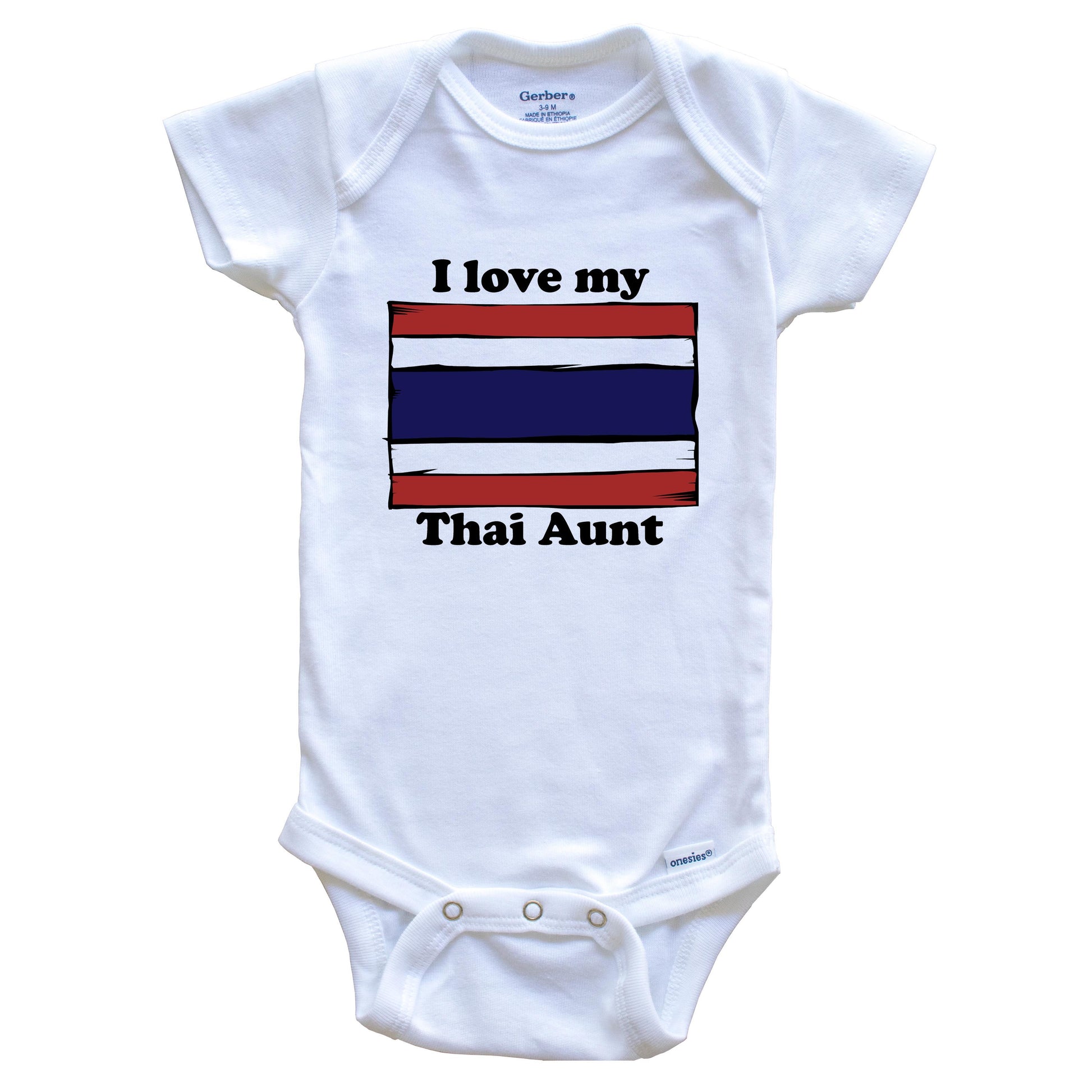 I Love My Thai Aunt Thailand Flag Niece Nephew Baby Onesie