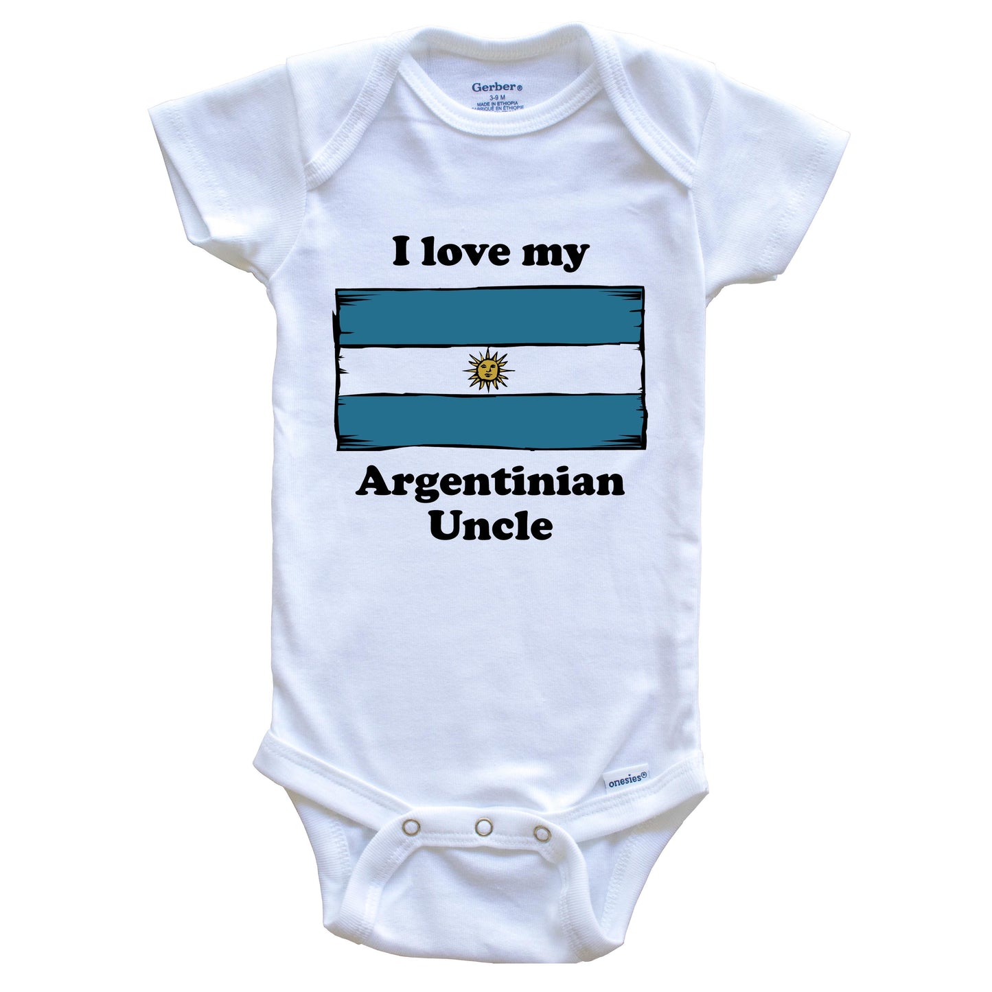 I Love My Argentinian Uncle Argentina Flag Niece Nephew Baby Onesie