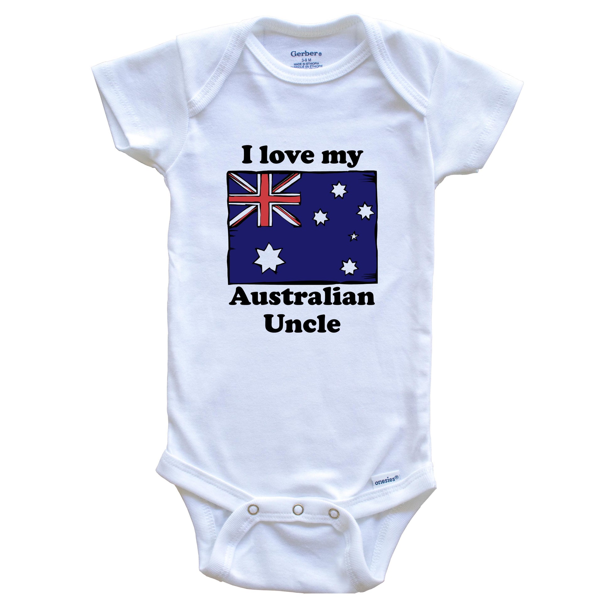 I Love My Australian Uncle Australia Flag Niece Nephew Baby Onesie