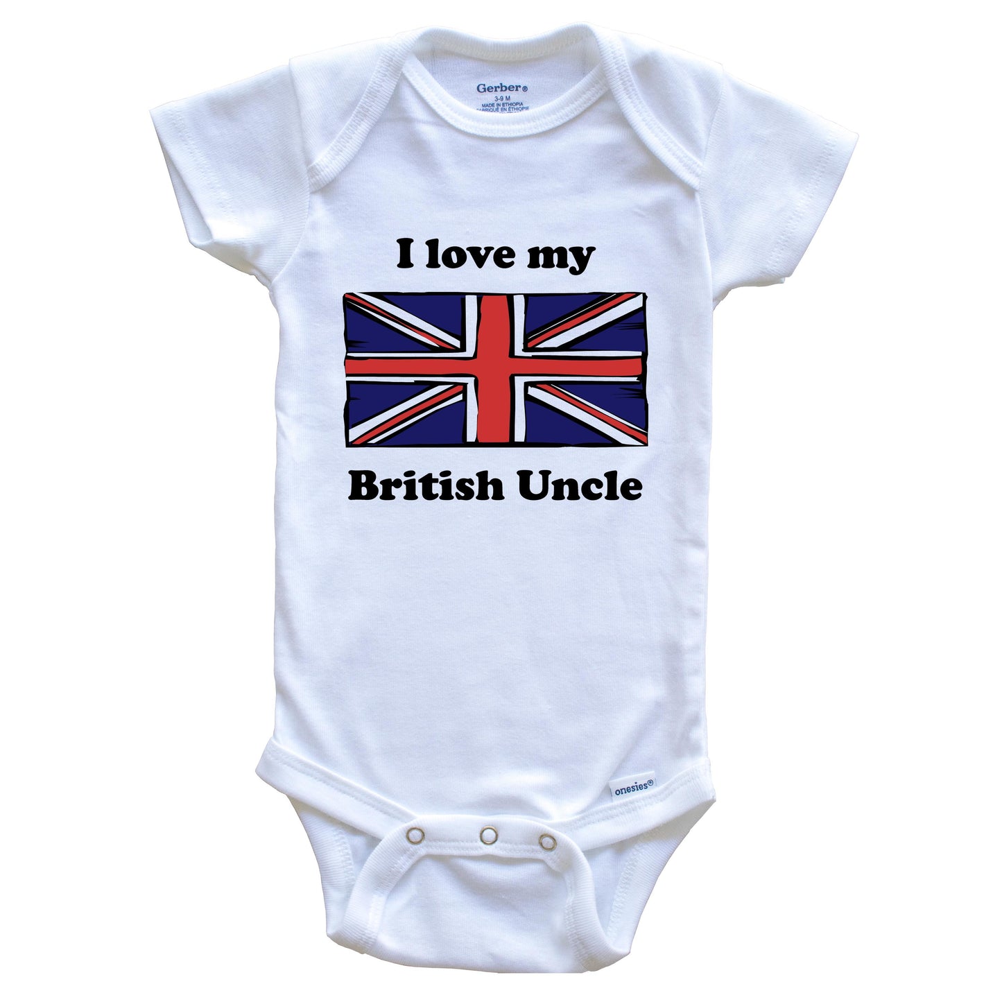 I Love My British Uncle United Kingdom Flag Niece Nephew Baby Onesie