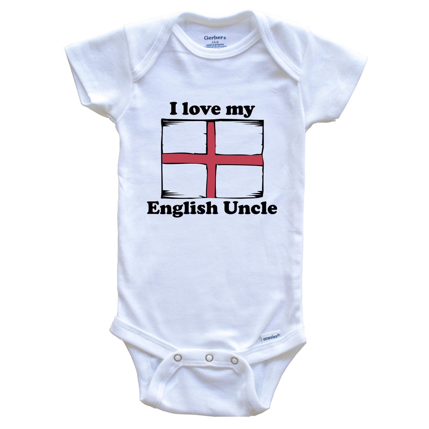 I Love My English Uncle England Flag Niece Nephew Baby Onesie