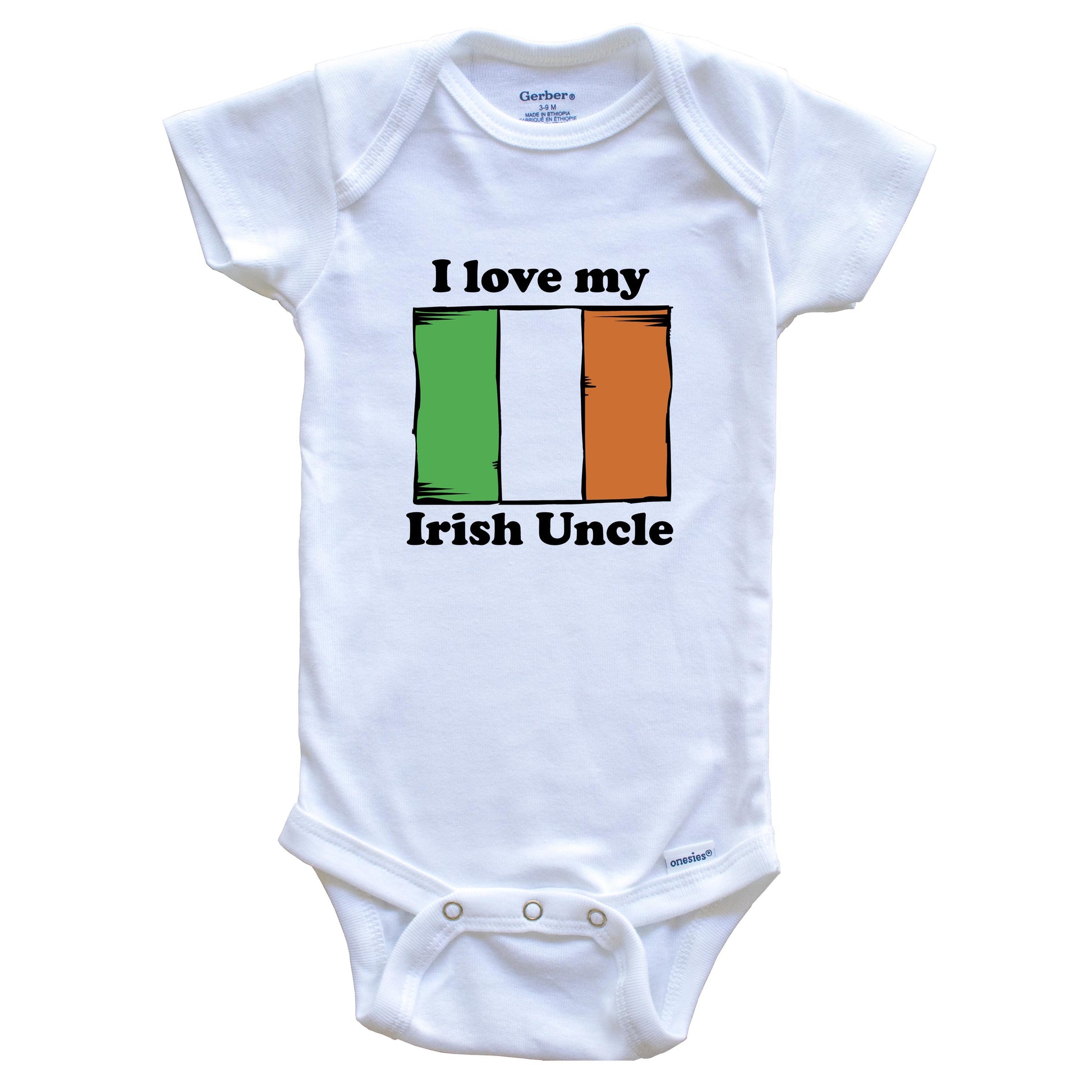 I Love My Irish Uncle Ireland Flag Niece Nephew Baby Onesie