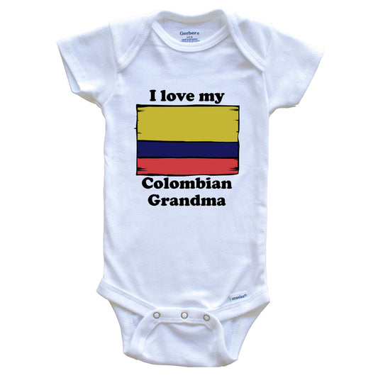 I Love My Colombian Grandma Colombia Flag Grandchild Baby Onesie