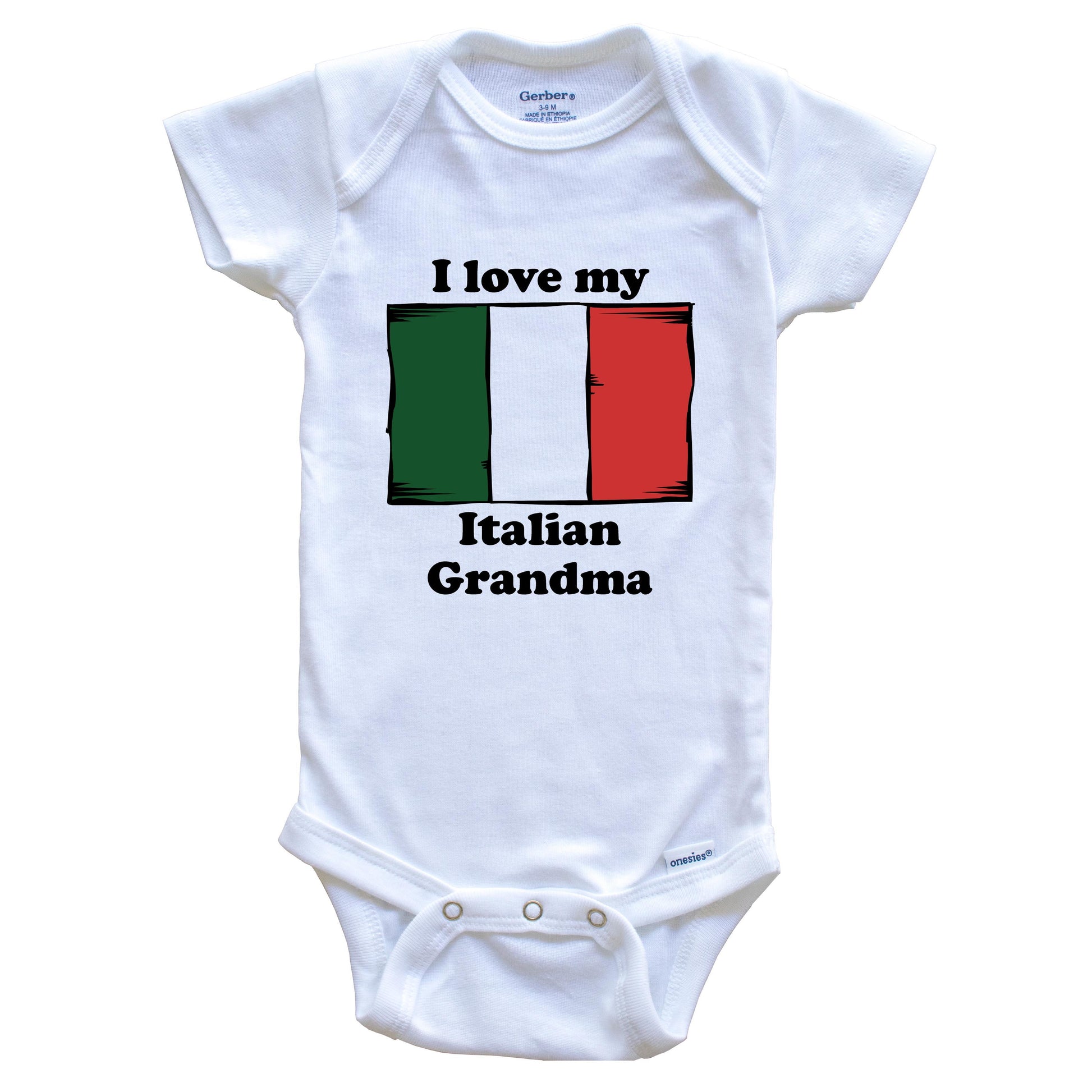 I Love My Italian Grandma Italy Flag Grandchild Baby Onesie