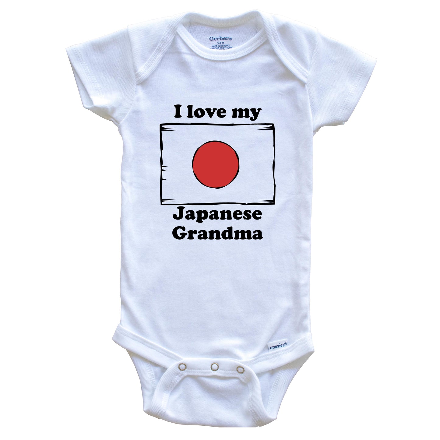I Love My Japanese Grandma Japan Flag Grandchild Baby Onesie