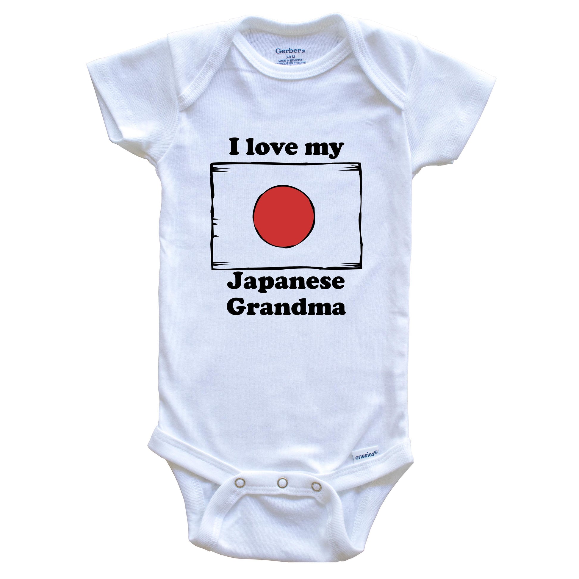 I Love My Japanese Grandma Japan Flag Grandchild Baby Onesie