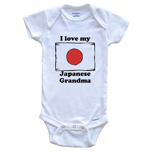 I Love My Japanese Grandma Japan Flag Grandchild Baby Onesie