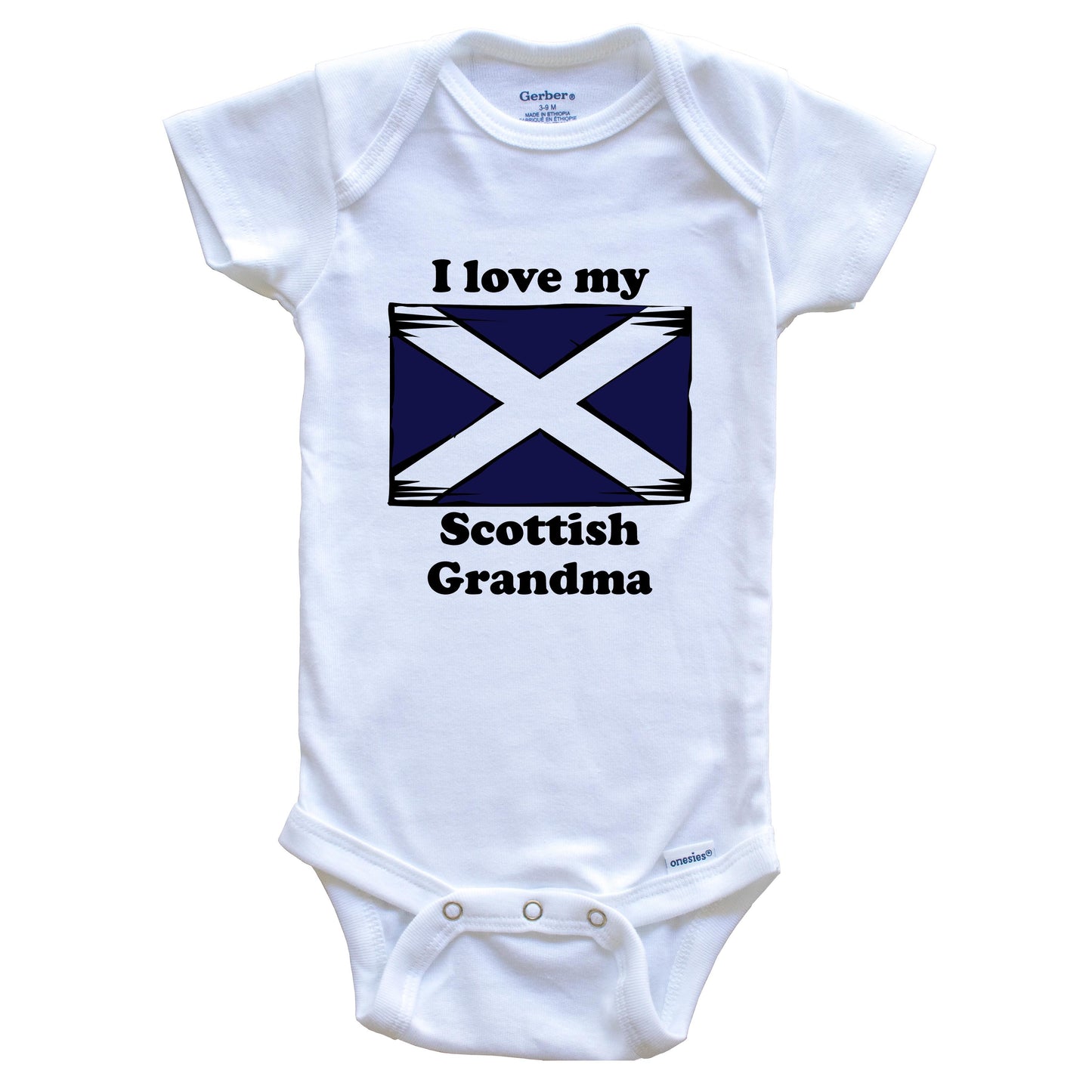 I Love My Scottish Grandma Scotland Flag Grandchild Baby Onesie