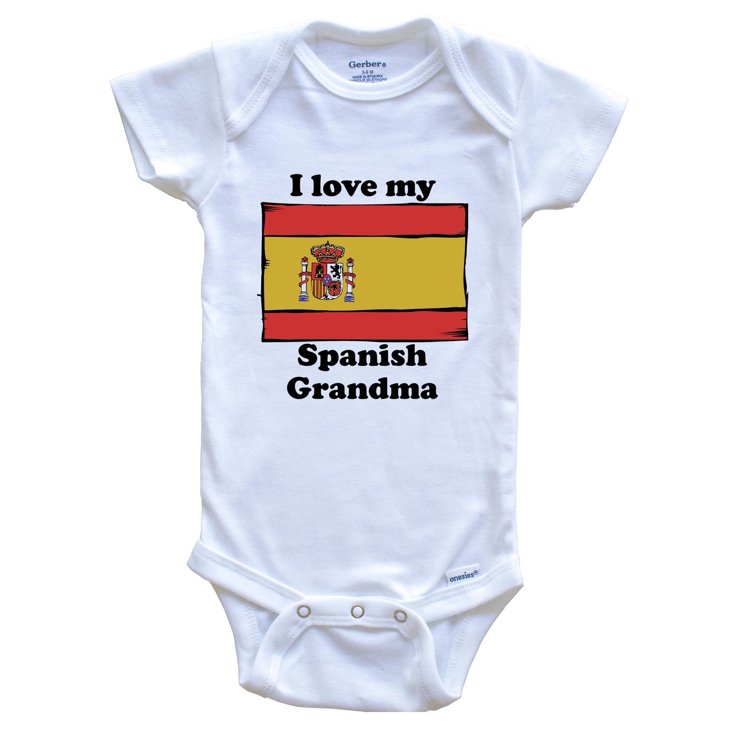 I Love My Spanish Grandma Spain Flag Grandchild Baby Onesie