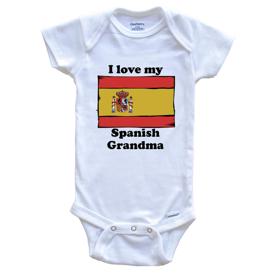 I Love My Spanish Grandma Spain Flag Grandchild Baby Onesie