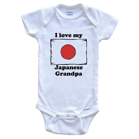 I Love My Japanese Grandpa Japan Flag Grandchild Baby Onesie