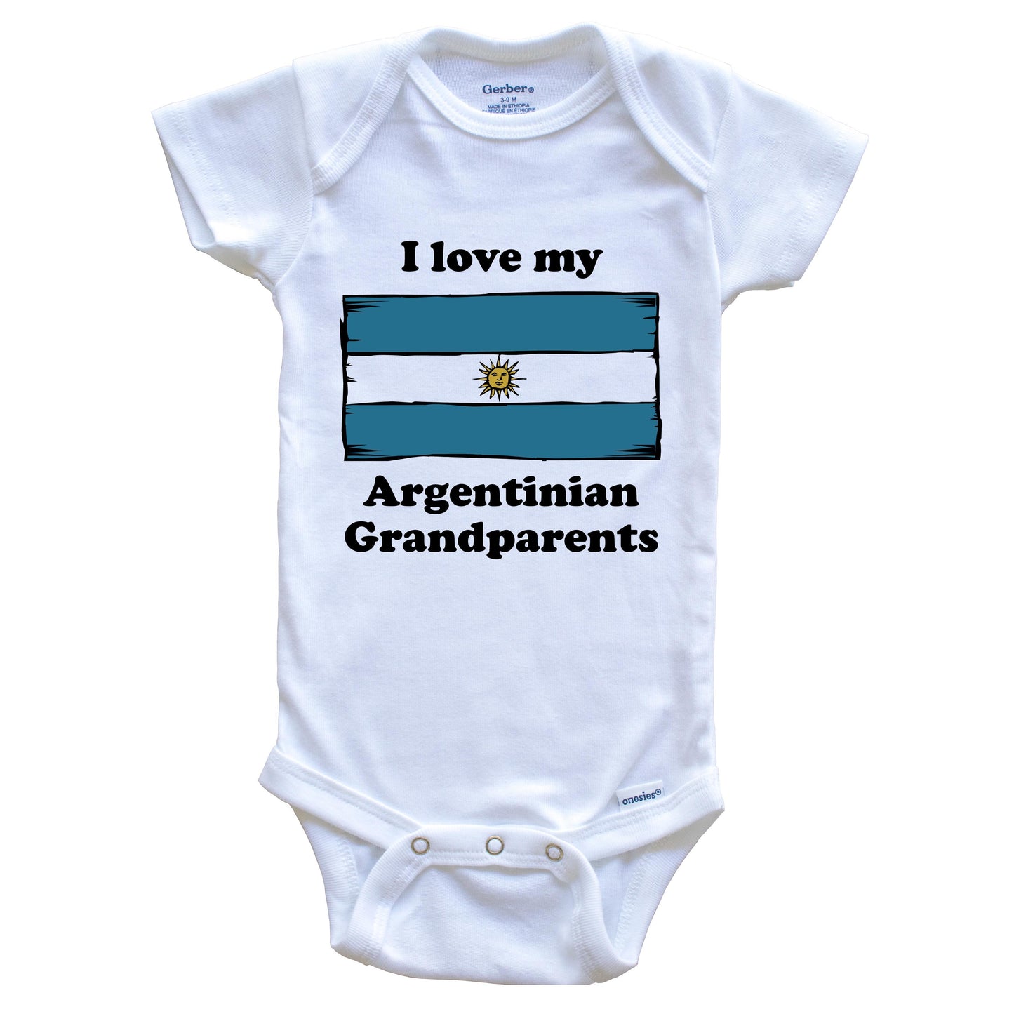 I Love My Argentinian Grandparents Argentina Flag Grandchild Baby Onesie