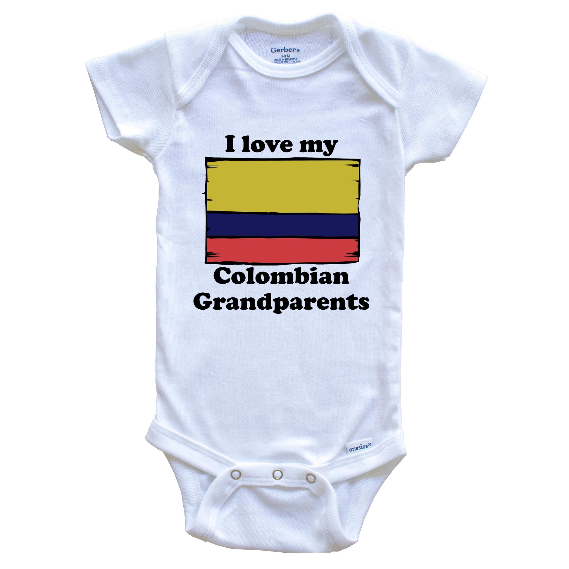 I Love My Colombian Grandparents Colombia Flag Grandchild Baby Onesie