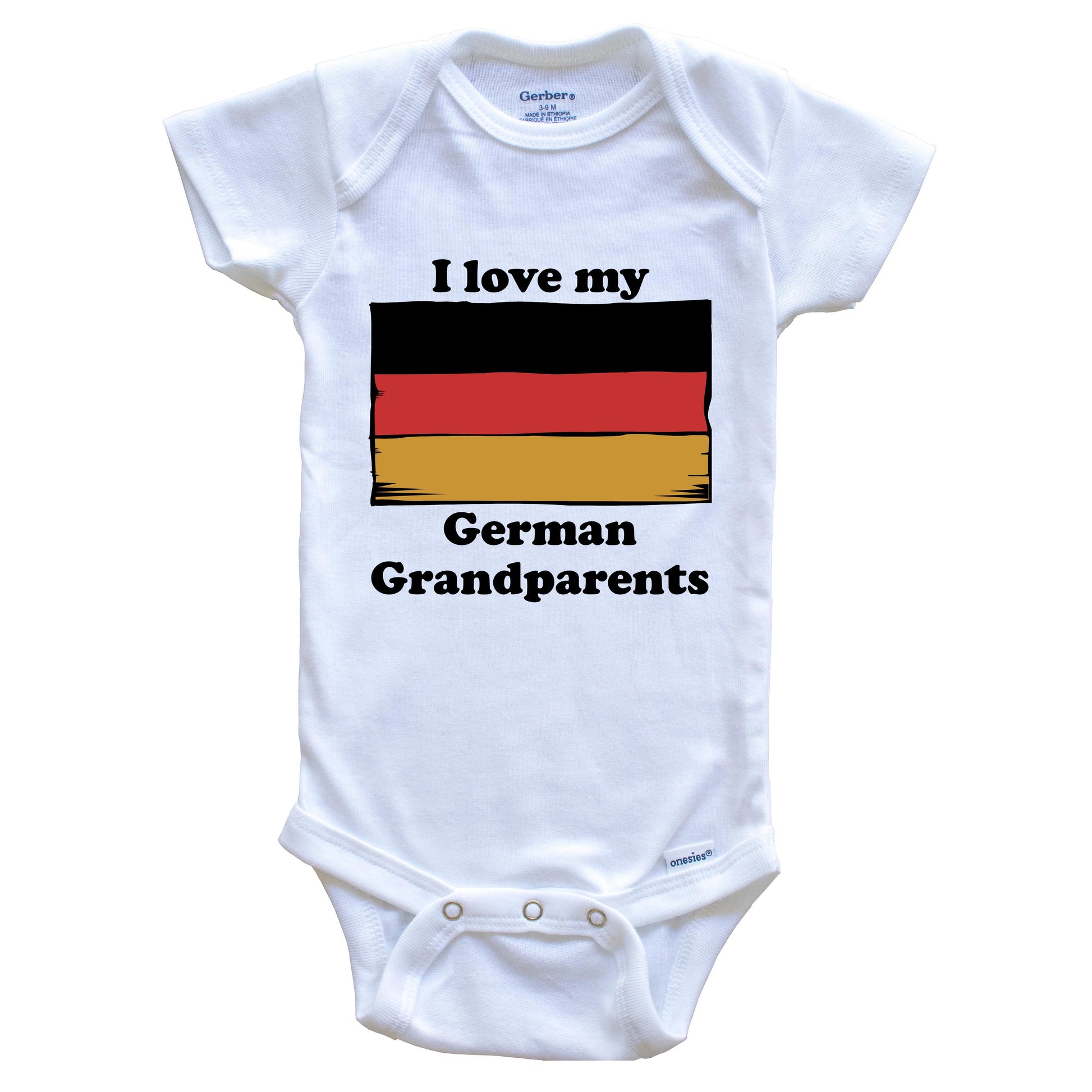 I Love My German Grandparents Germany Flag Grandchild Baby Onesie