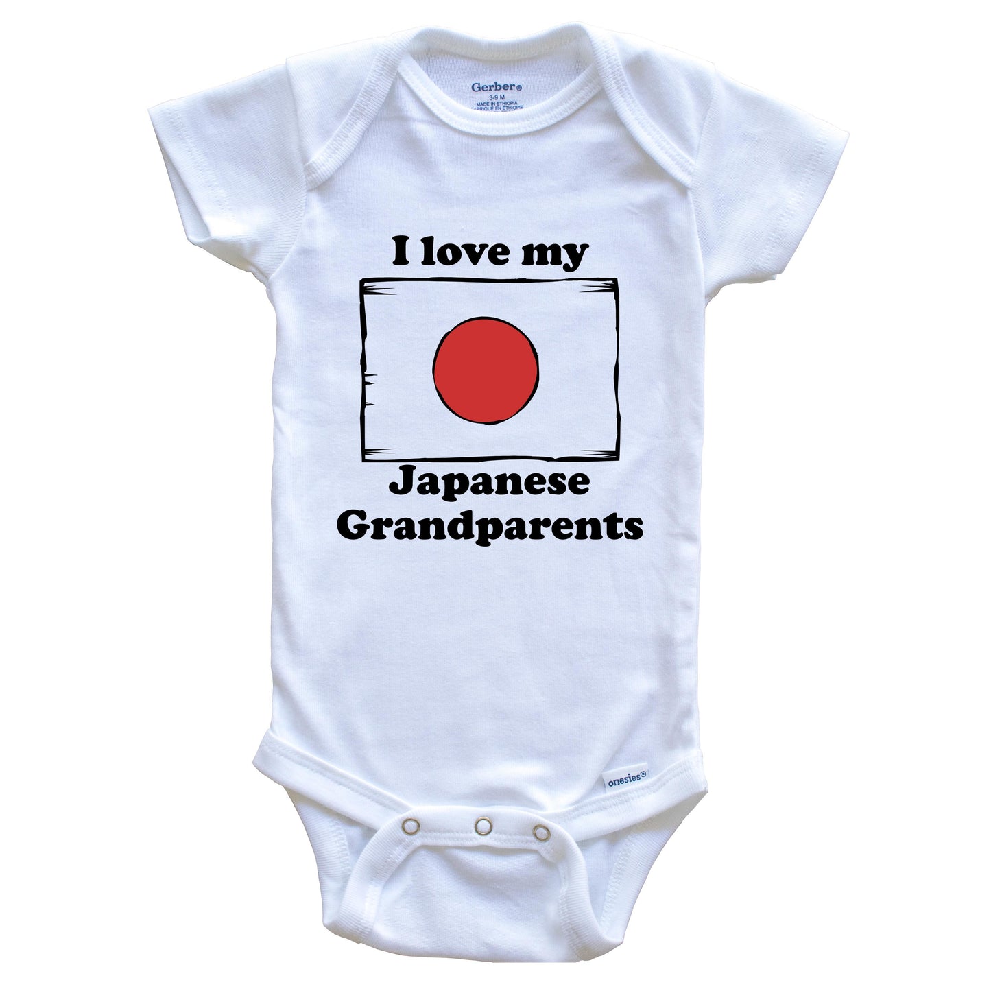 I Love My Japanese Grandparents Japan Flag Grandchild Baby Onesie