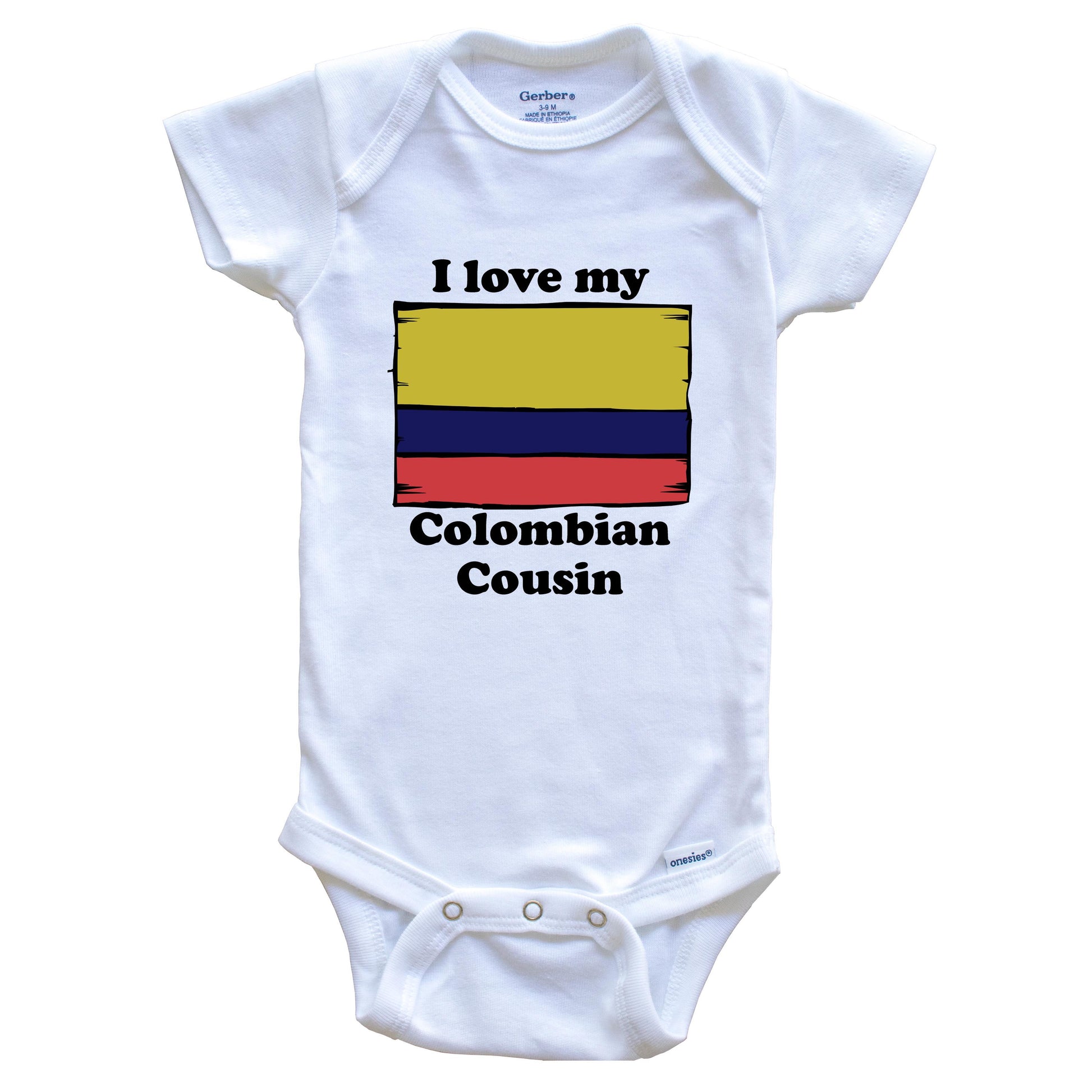 I Love My Colombian Cousin Colombia Flag Baby Onesie