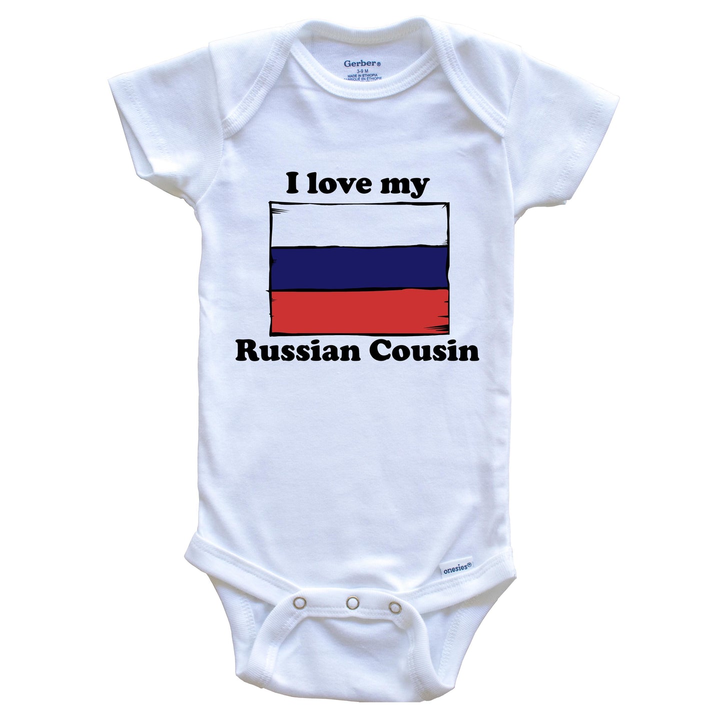 I Love My Russian Cousin Russia Flag Baby Onesie