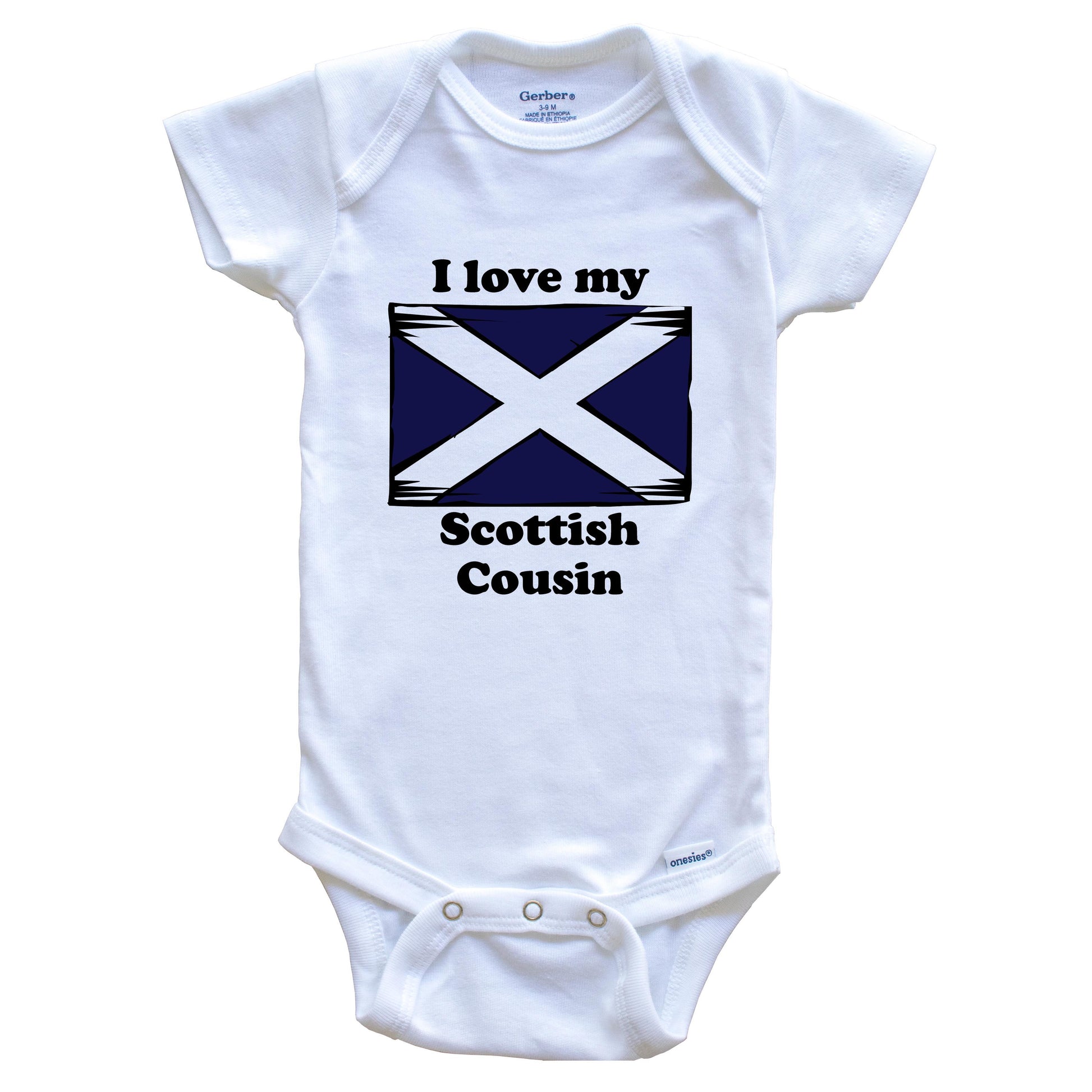 I Love My Scottish Cousin Scotland Flag Baby Onesie