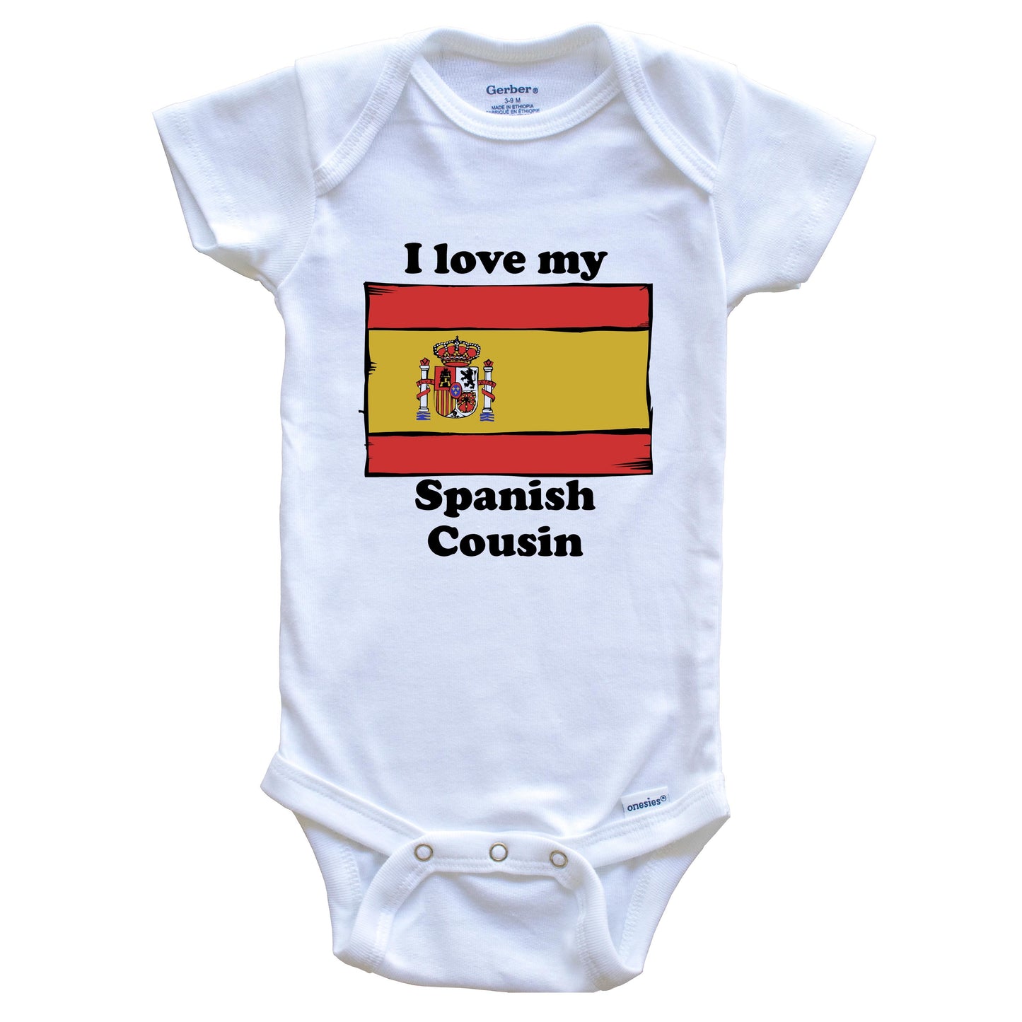 I Love My Spanish Cousin Spain Flag Baby Onesie