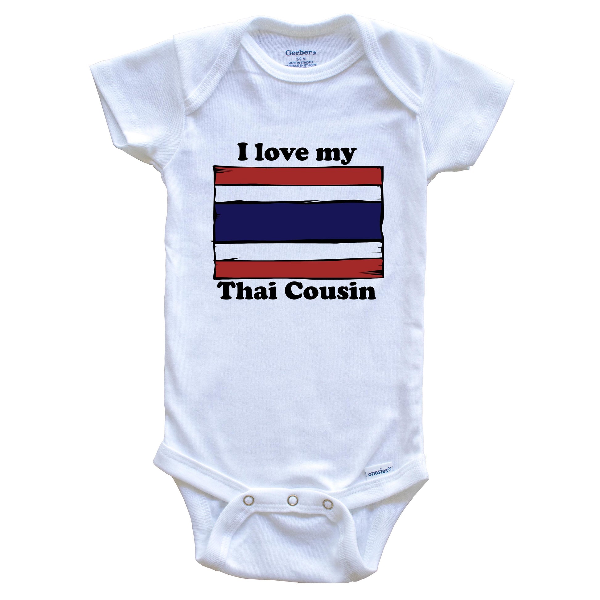 I Love My Thai Cousin Thailand Flag Baby Onesie