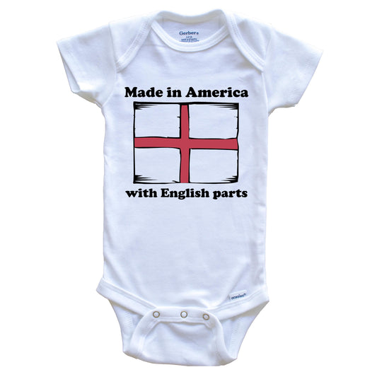 Made In America With English Parts Funny England Flag Baby Onesie