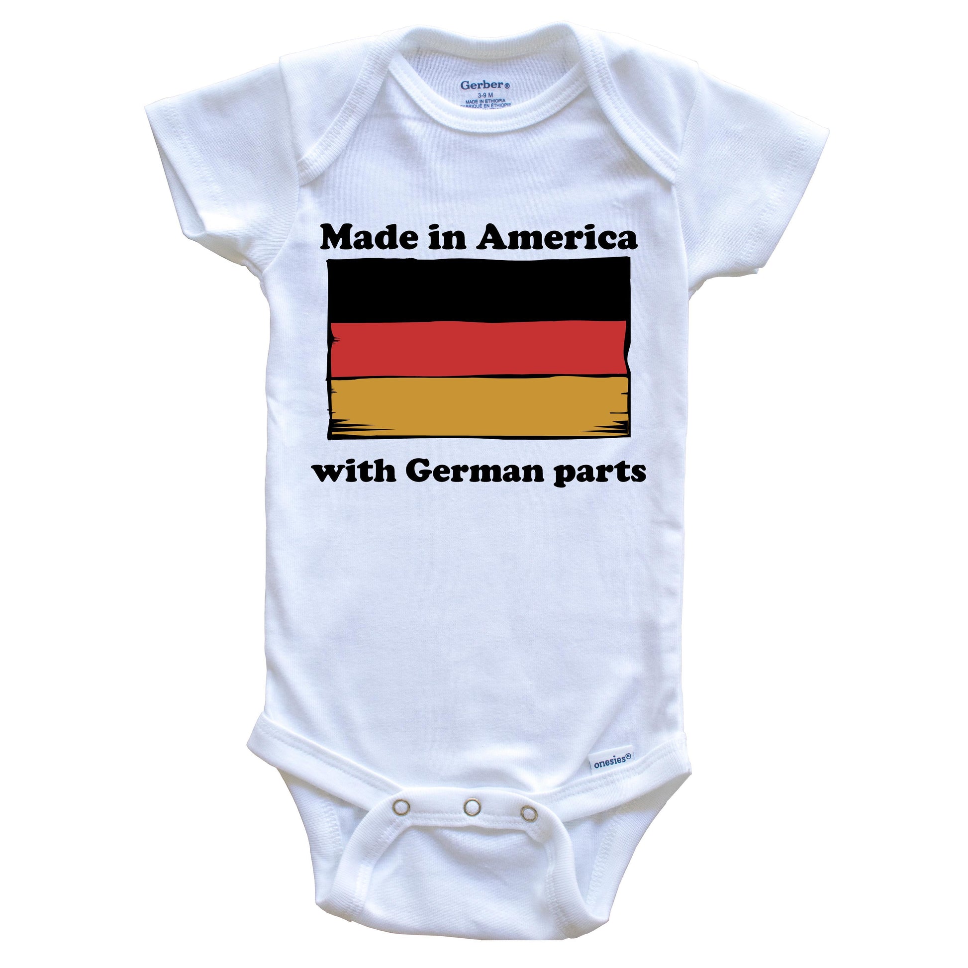 Made In America With German Parts Funny Germany Flag Baby Onesie