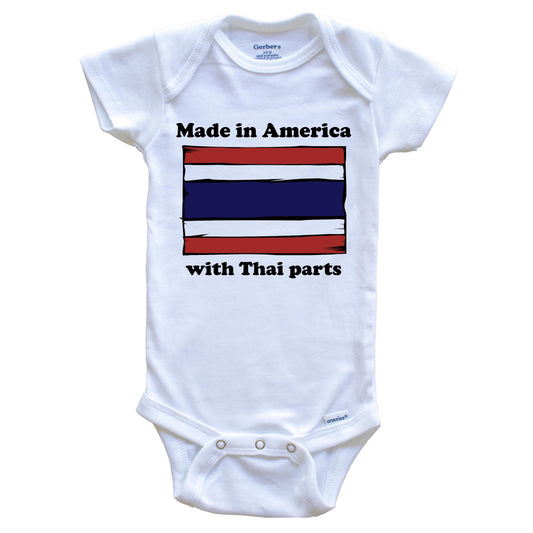 Made In America With Thai Parts Funny Thailand Flag Baby Onesie