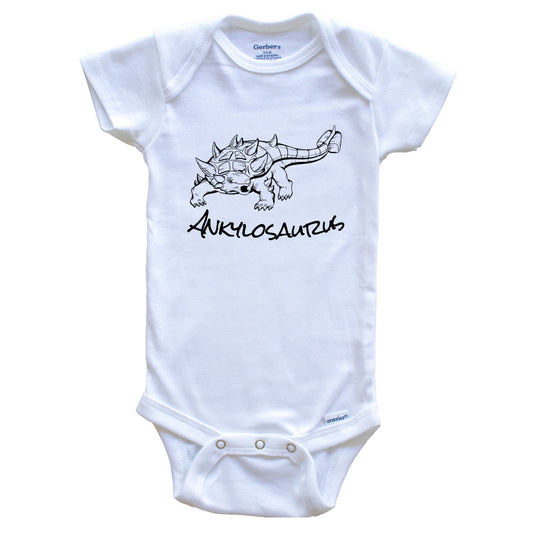 Ankylosaurus Sketch Cool Prehistoric Animal Dinosaur Baby Onesie