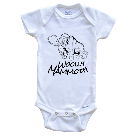 Woolly Mammoth Sketch Cool Prehistoric Animal Baby Onesie
