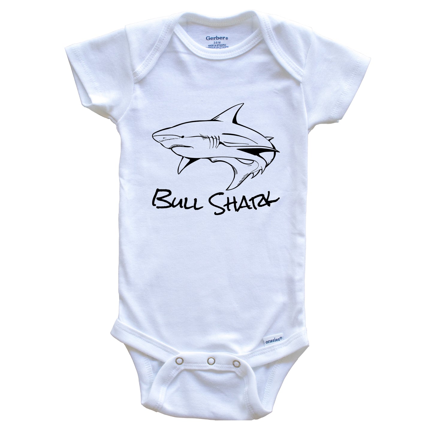 Bull Shark Sketch Cool Shark Baby Onesie