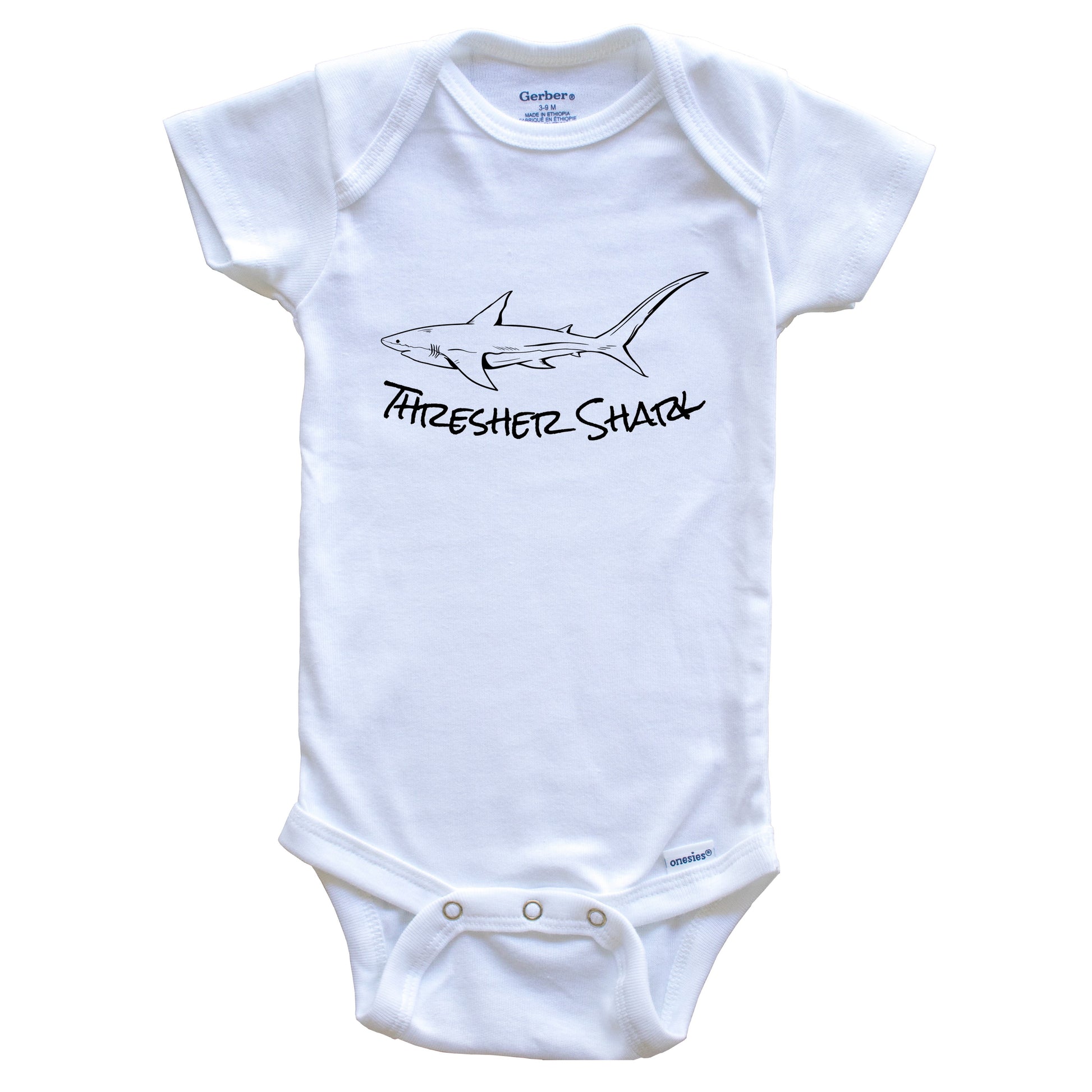 Thresher Shark Sketch Cool Shark Baby Onesie