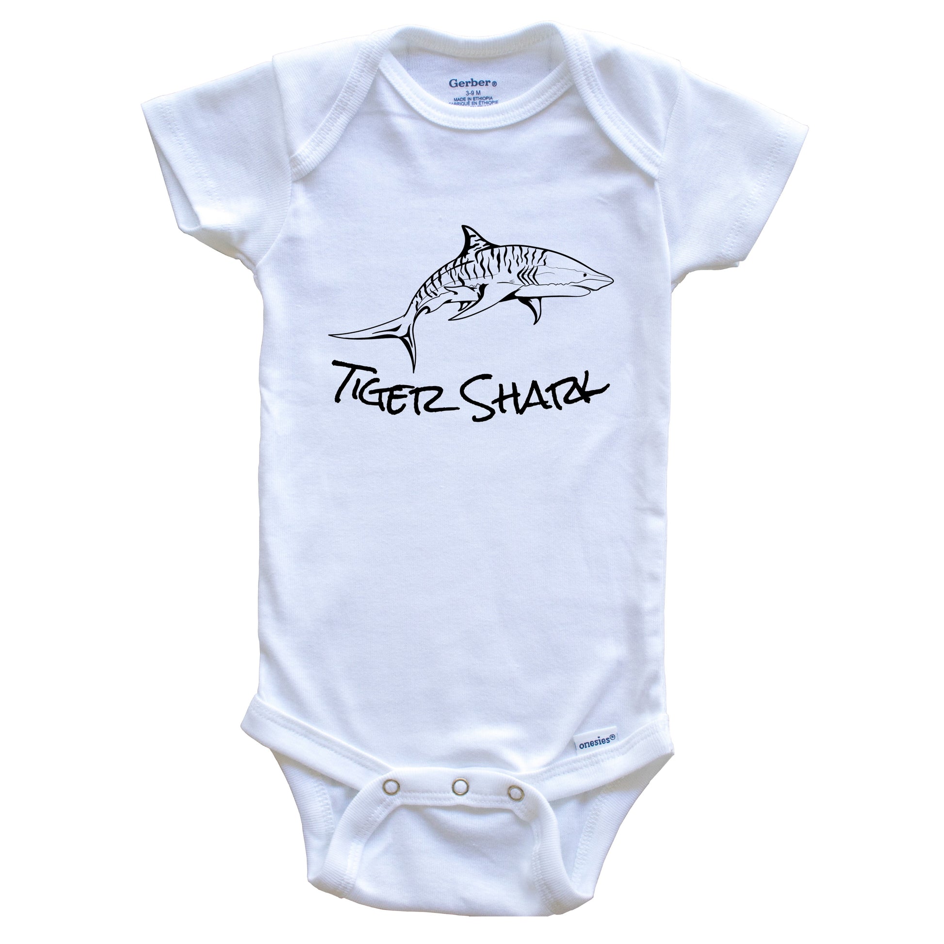 Tiger Shark Sketch Cool Shark Baby Onesie